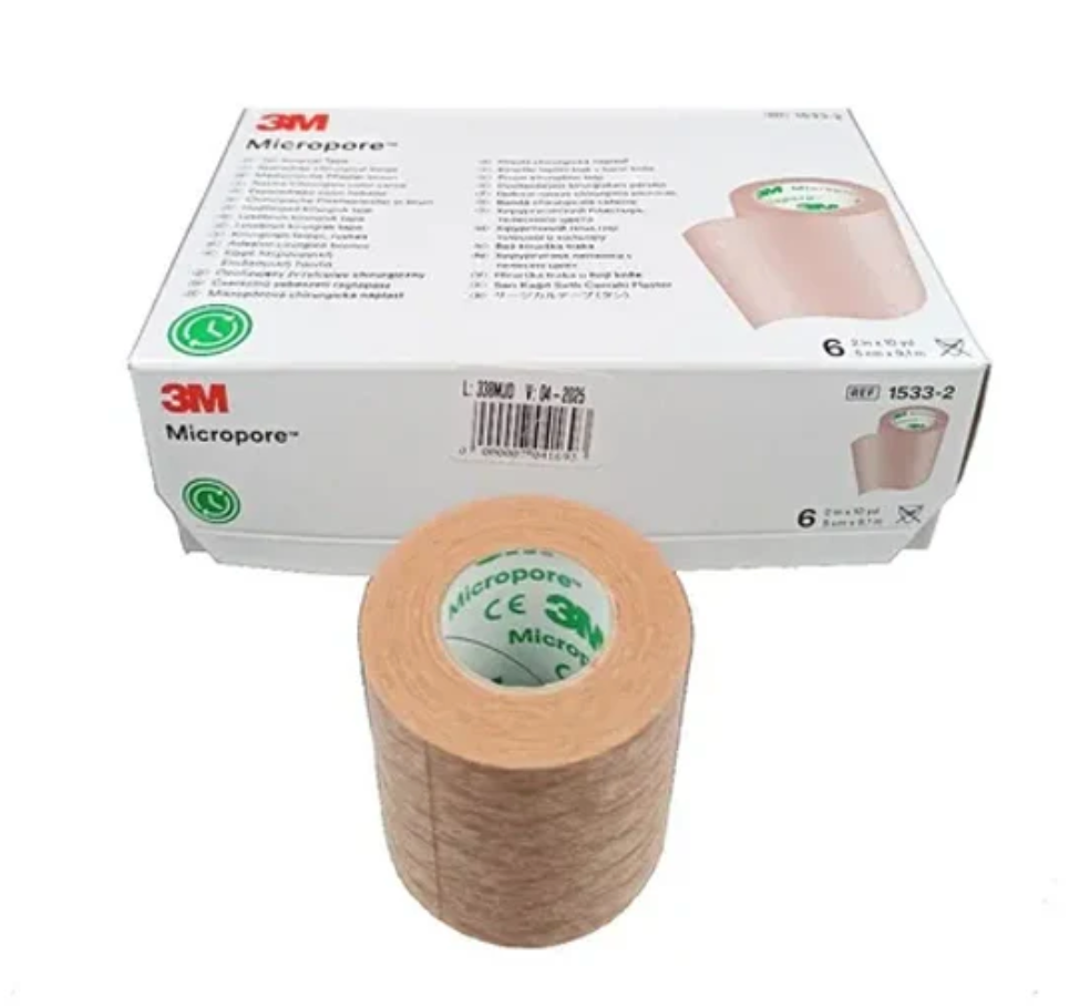 TELA MICROPORE PIEL 5cm X 9.1MTS CAJA X 6UN 3M 1533-2