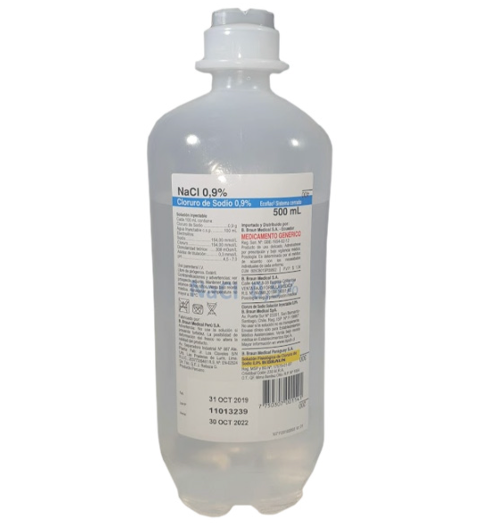 Suero fisiologico al 0,9% 500ml B. Braun