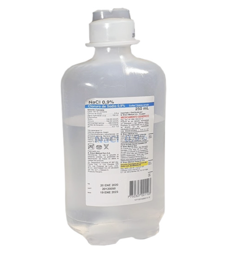 Suero fisiologico al 0,9% 250ml B Braun