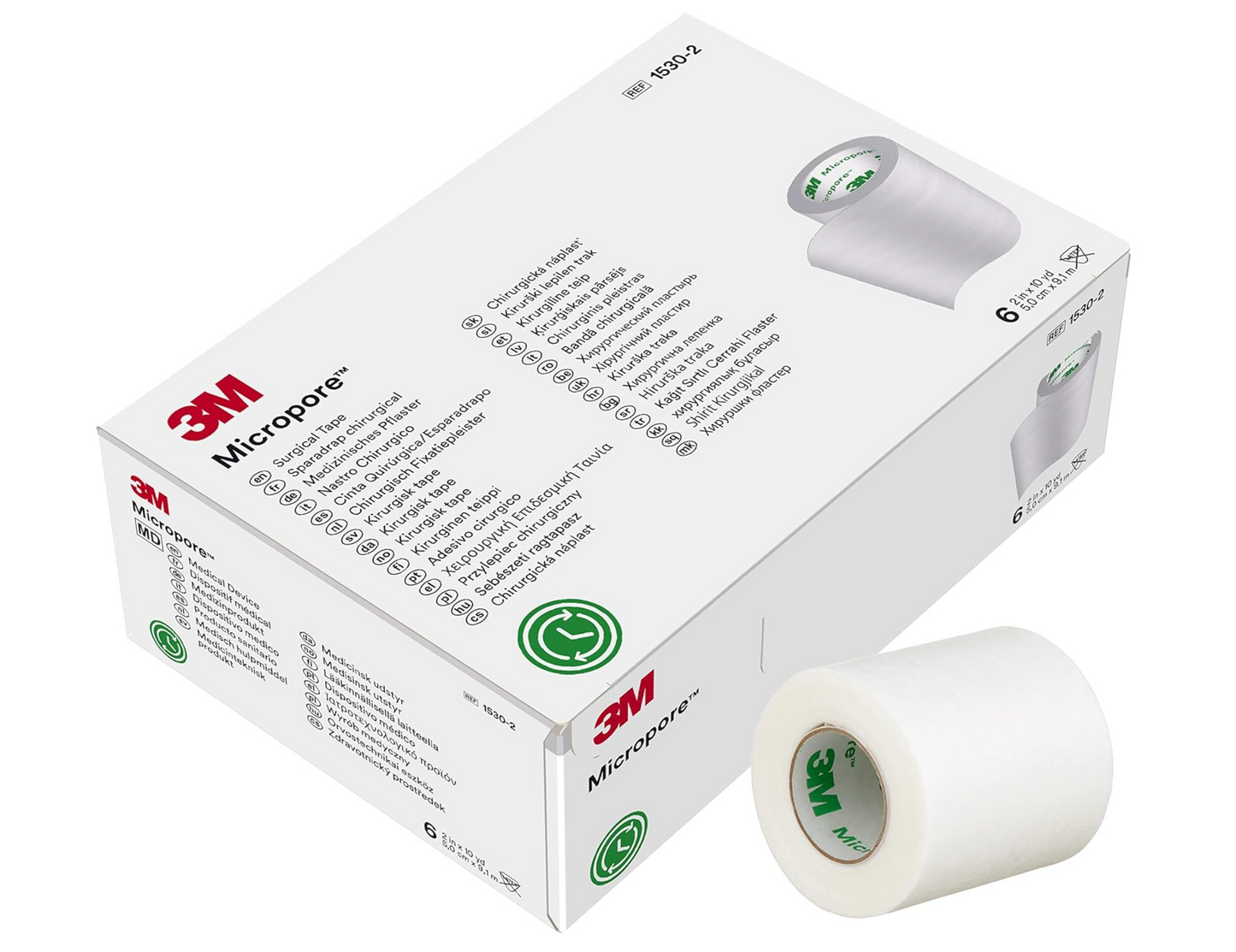 TELA MICROPORE BLANCA 5 cm X 9,1 MTS X 6 SIN DISP MARCA 3M 1530-2