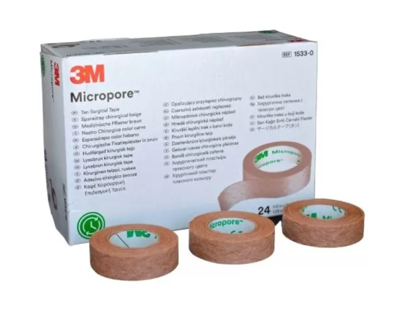 TELA MICROPORE PIEL 1,3cmX 9.1MTS CAJA X 24UN 3M 1533-0