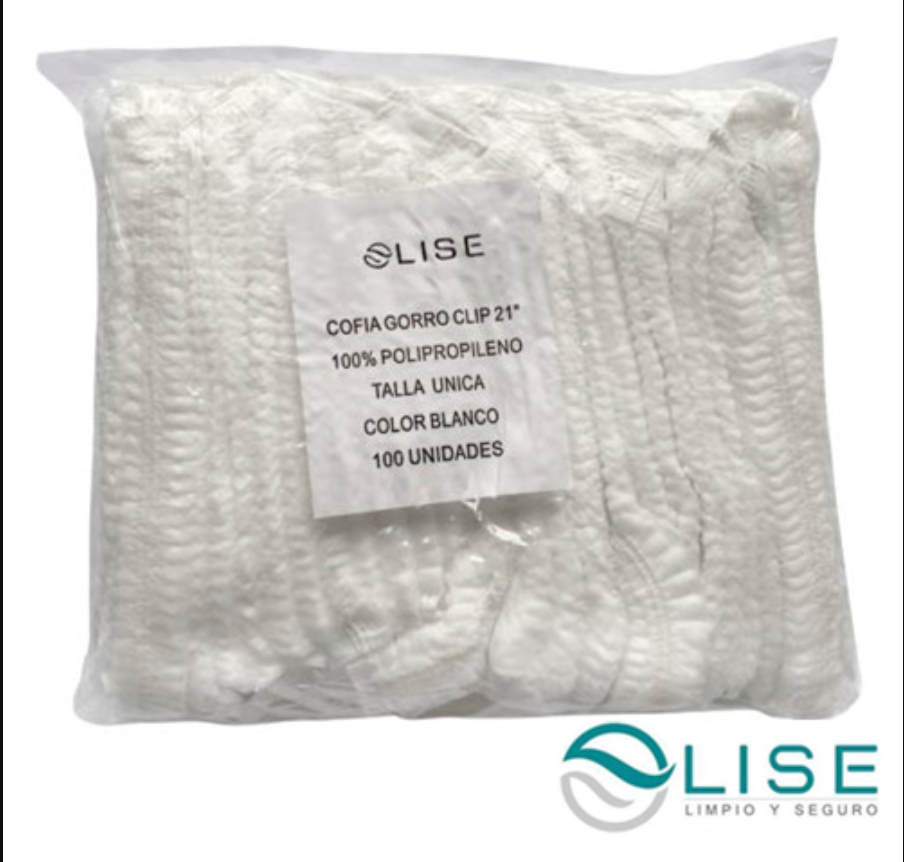 Cofia Blanca Tressor Tipo Click Bolsa x 100 UN
