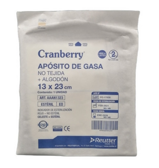 Aposito Gasa No tejida + Algodón esteril 13X23 BOLSA X 10
