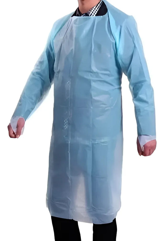 Pechera desechable con manga y ojal en el pulgar