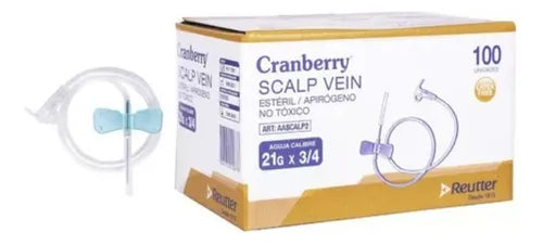 SCALP VEIN 21G X ¾ LUER LOCK CRANBERRY