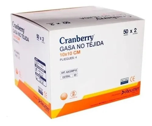 GASA NO TEJIDA ESTÉRIL CRANBERRY CAJAX50