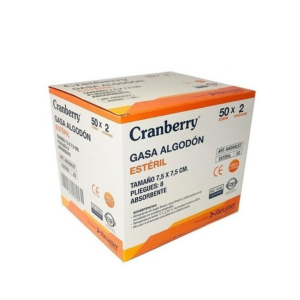 GASA NO TEJIDA ESTÉRIL CRANBERRY CAJAX50