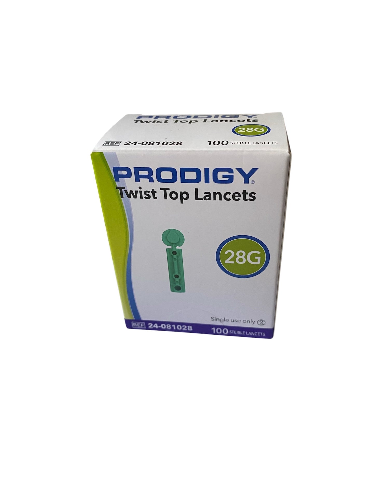 Lancetas Prodigy Twist-Top 28G, 100 unidades