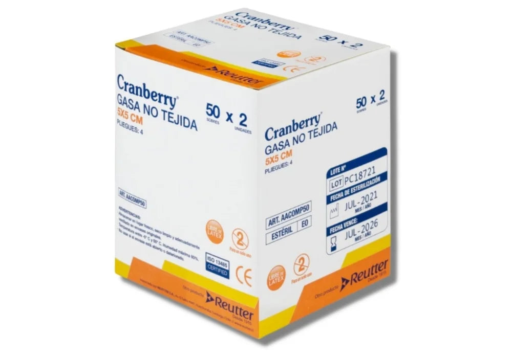 GASA NO TEJIDA ESTÉRIL CRANBERRY CAJAX50