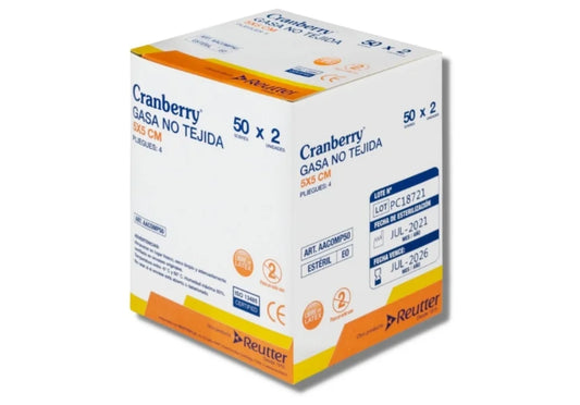 GASA NO TEJIDA ESTÉRIL CRANBERRY CAJAX50